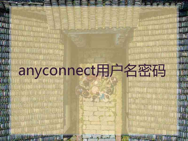 anyconnect用户名密码