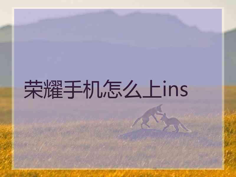 荣耀手机怎么上ins