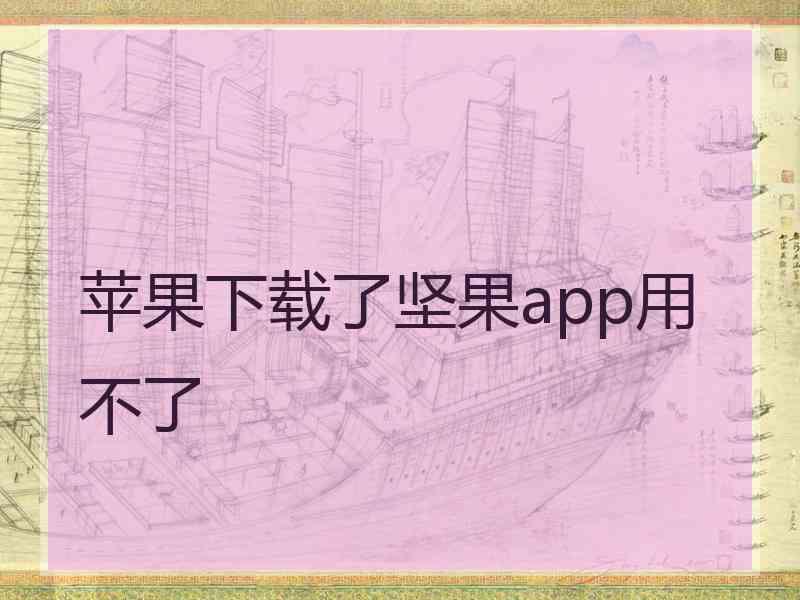 苹果下载了坚果app用不了