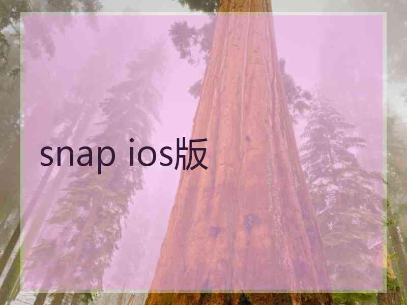 snap ios版